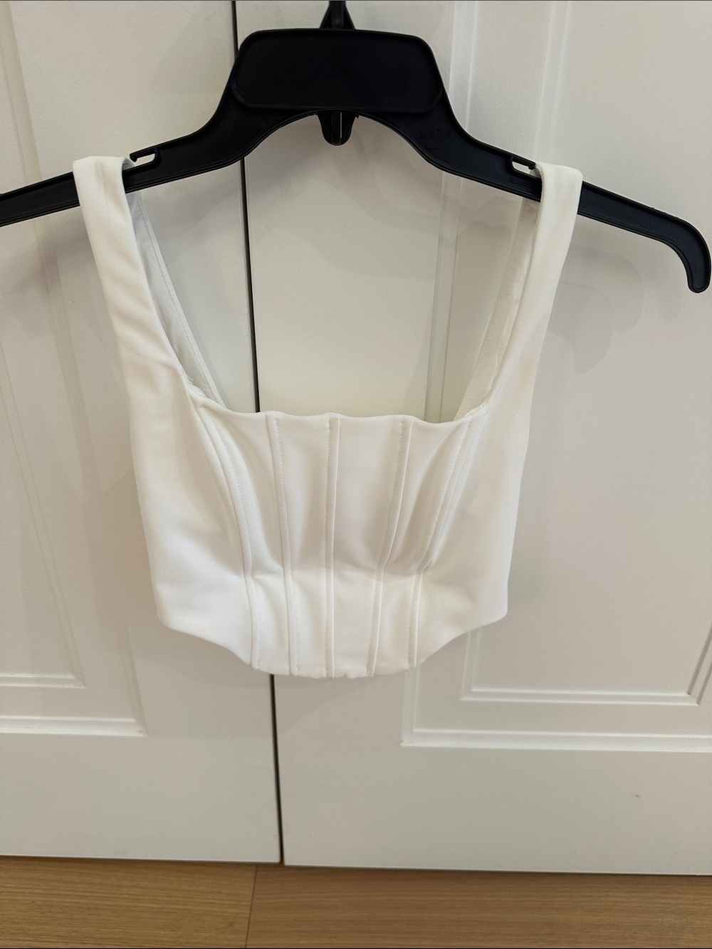 Edikted White Structured Corset Crop Top